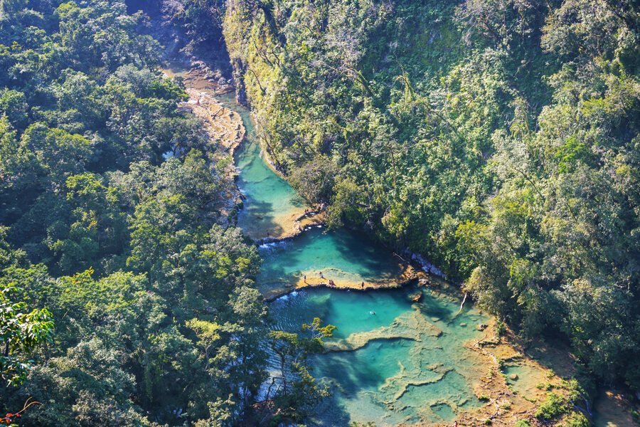 Turquoise pools at Semuc Champey, Guatemala