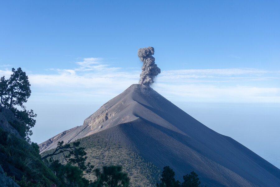 Erupting Fuego Volcano in Guatemala